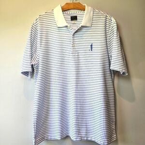 Greg Norman Play Dry Striped Golf Polo Short Sleeve Large